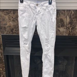 White Ripped Stretchy Jeggings
